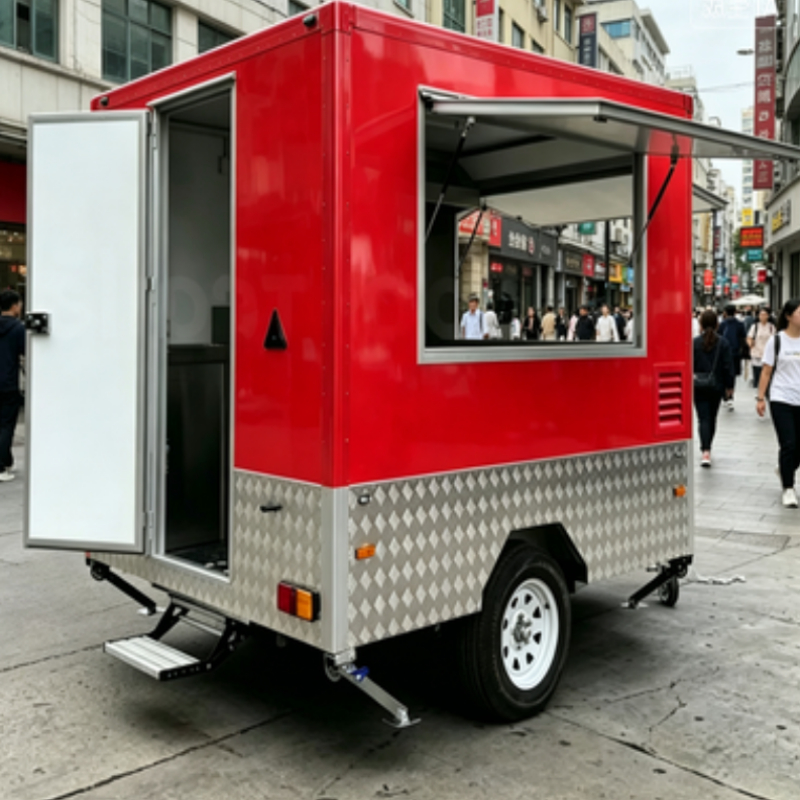 Food Truck With Snacks - Мобильная кухня для фастфуда, прицеп-фургон для