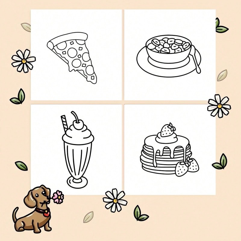 Новая книжка-раскраска на тему – обзор и цена Food Snacks Drawing