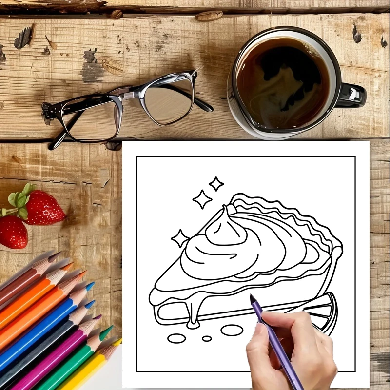 Книга-раскраска для взрослых с – обзор и цена Food Snacks Drawing