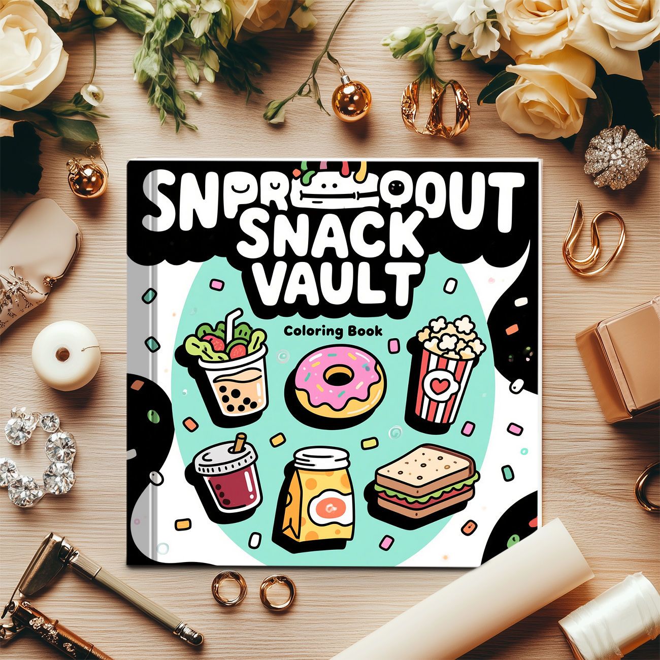 Книга-раскраска Snproout Snack – обзор и цена Food Snacks Drawing