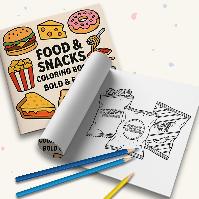 Толстая книжка-раскраска на те – обзор и цена Food Snacks Drawing
